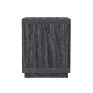 English Elm Nightstand with Drawer and Open Shelf for Modern Coastal or Contemporary Bedroom Decor Charcoal Gray B365P504383