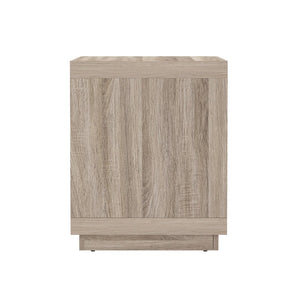English Elm Nightstand with Two Drawers Bleached Wood Grain Finish for Scandinavian Modern Bedroom Natural Oak B365P504388