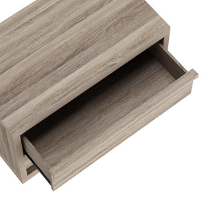 English Elm Nightstand with Two Drawers Bleached Wood Grain Finish for Scandinavian Modern Bedroom Natural Oak B365P504388