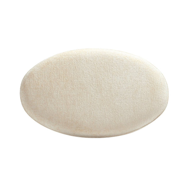 English Elm Accent Ottoman Chenille Upholstered Rectangular Living Room Centerpiece with Chunky Legs Cream B365P504399