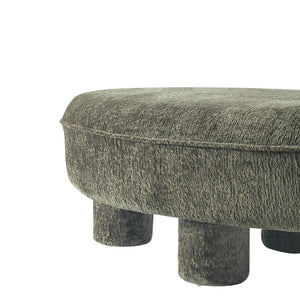 English Elm Accent Ottoman Chenille Upholstered Rectangular Living Room Centerpiece with Chunky Legs Olive Green B365P504400