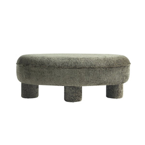 English Elm Accent Ottoman Chenille Upholstered Rectangular Living Room Centerpiece with Chunky Legs Olive Green B365P504400