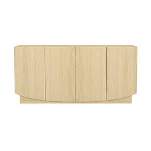 English Elm Sideboard with Push Open Doors Natural Wood Grain Laminate Contemporary Dining Storage Oak B365P504401