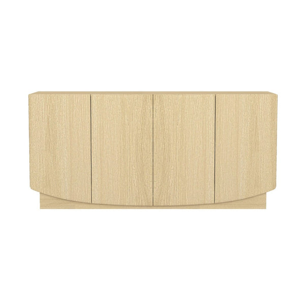 English Elm Sideboard with Push Open Doors Natural Wood Grain Laminate Contemporary Dining Storage Oak B365P504401