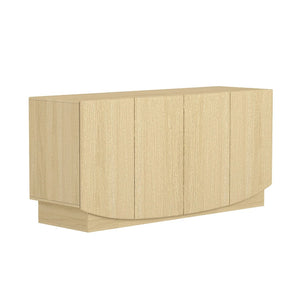 English Elm Sideboard with Push Open Doors Natural Wood Grain Laminate Contemporary Dining Storage Oak B365P504401