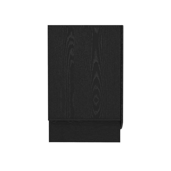 English Elm Sideboard with Push Open Doors Natural Wood Grain Laminate Contemporary Dining Storage Black B365P504402