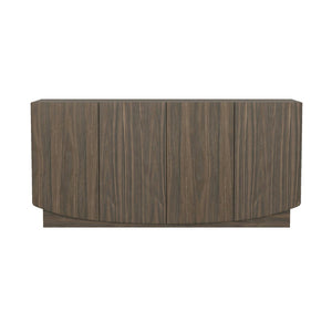 English Elm Sideboard with Push Open Doors Natural Wood Grain Laminate Contemporary Dining Storage Walnut B365P504403