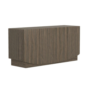 English Elm Sideboard with Push Open Doors Natural Wood Grain Laminate Contemporary Dining Storage Walnut B365P504403