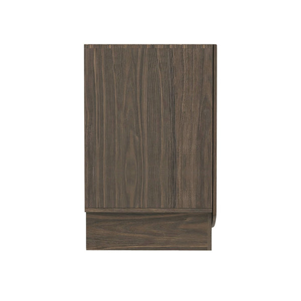 English Elm Sideboard with Push Open Doors Natural Wood Grain Laminate Contemporary Dining Storage Walnut B365P504403