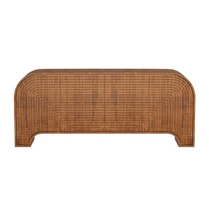 English Elm Sideboard Solid Walnut Wide Storage Cabinet with Arched Base for Dining Rooms B365P504404