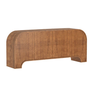 English Elm Sideboard Solid Walnut Wide Storage Cabinet with Arched Base for Dining Rooms B365P504404