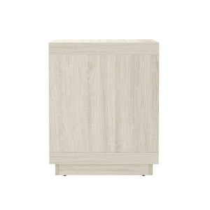 English Elm Nightstand with Two Smooth Drawers Organic Wood Look Finish for Modern Bedroom Decor Whitewashed Oak B365P504881