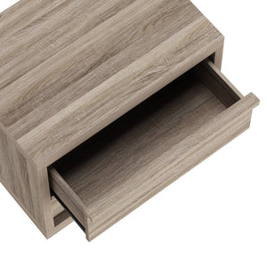 English Elm Nightstand with Two Smooth Drawers Organic Wood Look Finish for Modern Bedroom Decor Natural Oak B365P504882
