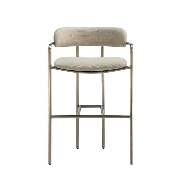 English Elm Counter Stool with Stainless Steel Frame Upholstered Seat for Kitchen Island Dining Taupe B365P509085