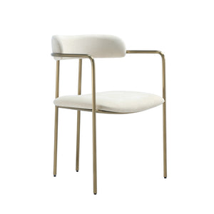 English Elm Dining Chair with Stainless Steel Legs Upholstered Ergonomic Seat for Modern Interiors Alabaster B365P509087
