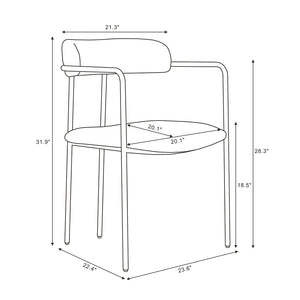 English Elm Dining Chair with Stainless Steel Legs Upholstered Ergonomic Seat for Modern Interiors Alabaster B365P509087