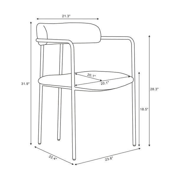 English Elm Dining Chair with Stainless Steel Legs Upholstered Ergonomic Seat for Modern Interiors Alabaster B365P509087