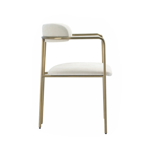 English Elm Dining Chair with Stainless Steel Legs Upholstered Ergonomic Seat for Modern Interiors Alabaster B365P509087