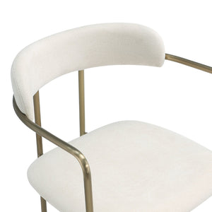 English Elm Dining Chair with Stainless Steel Legs Upholstered Ergonomic Seat for Modern Interiors Alabaster B365P509087