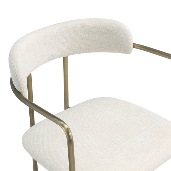English Elm Dining Chair with Stainless Steel Legs Upholstered Ergonomic Seat for Modern Interiors Alabaster B365P509087