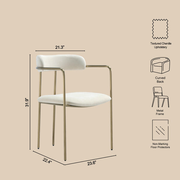 English Elm Dining Chair with Stainless Steel Legs Upholstered Ergonomic Seat for Modern Interiors Alabaster B365P509087