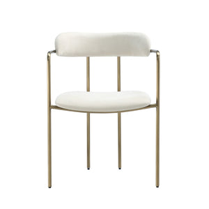 English Elm Dining Chair with Stainless Steel Legs Upholstered Ergonomic Seat for Modern Interiors Alabaster B365P509087
