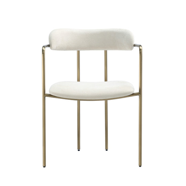 English Elm Dining Chair with Stainless Steel Legs Upholstered Ergonomic Seat for Modern Interiors Alabaster B365P509087