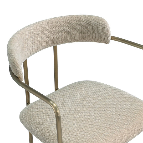 English Elm Dining Chair with Stainless Steel Legs Upholstered Ergonomic Seat for Modern Interiors Taupe B365P509088