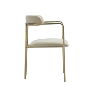 English Elm Dining Chair with Stainless Steel Legs Upholstered Ergonomic Seat for Modern Interiors Taupe B365P509088