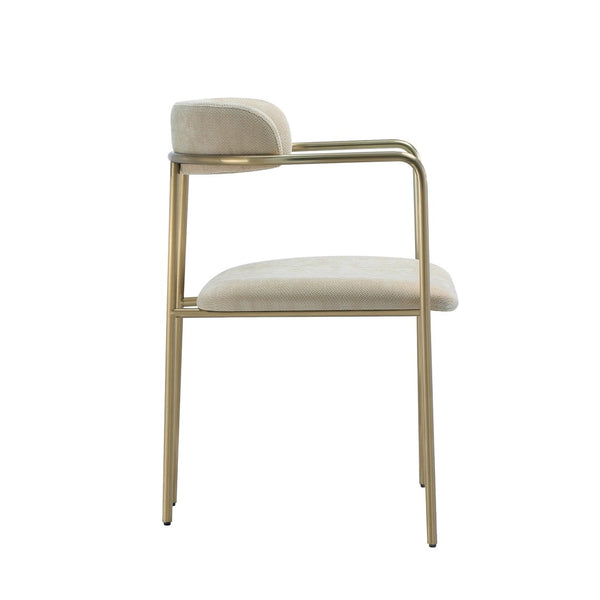 English Elm Dining Chair with Stainless Steel Legs Upholstered Ergonomic Seat for Modern Interiors Taupe B365P509088