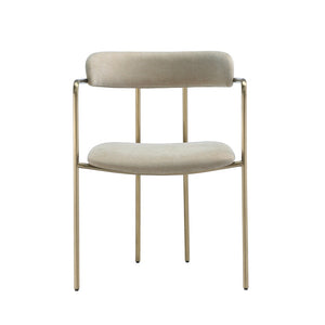 English Elm Dining Chair with Stainless Steel Legs Upholstered Ergonomic Seat for Modern Interiors Taupe B365P509088