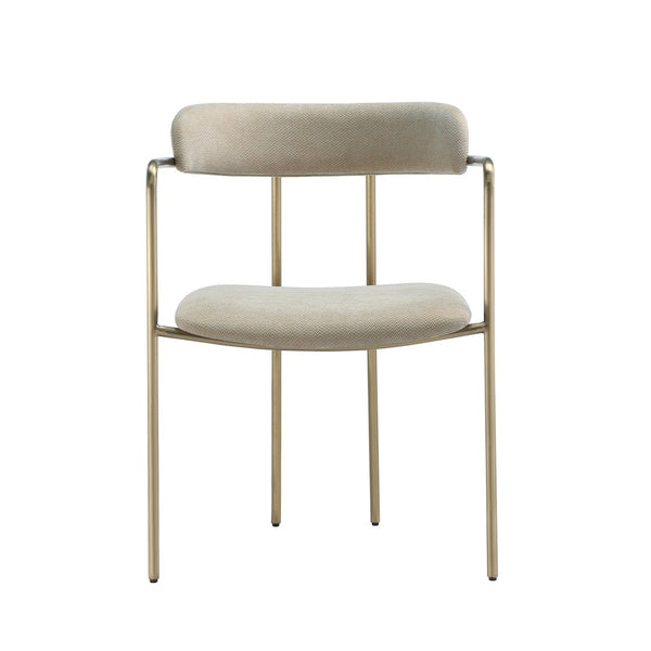 English Elm Dining Chair with Stainless Steel Legs Upholstered Ergonomic Seat for Modern Interiors Taupe B365P509088