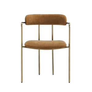 English Elm Dining Chair with Stainless Steel Legs Upholstered Ergonomic Seat for Modern Interiors Turmeric B365P509089