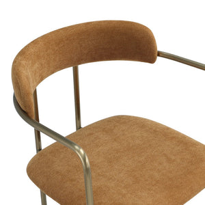 English Elm Dining Chair with Stainless Steel Legs Upholstered Ergonomic Seat for Modern Interiors Turmeric B365P509089