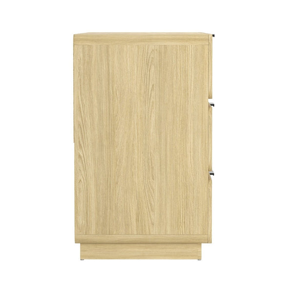 English Elm Dresser Six Drawer Manufactured Wood Minimalist Bedroom Storage with Recessed Metal Hardware Natural B365S00165