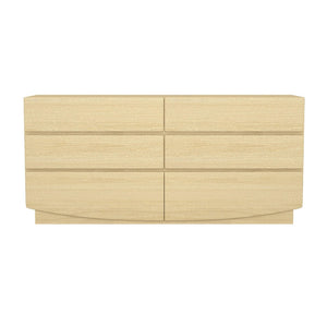 English Elm Dresser with Six Handle-free Drawers in Warm Wood Grain Laminate for Modern Bedrooms Oak B365S00170