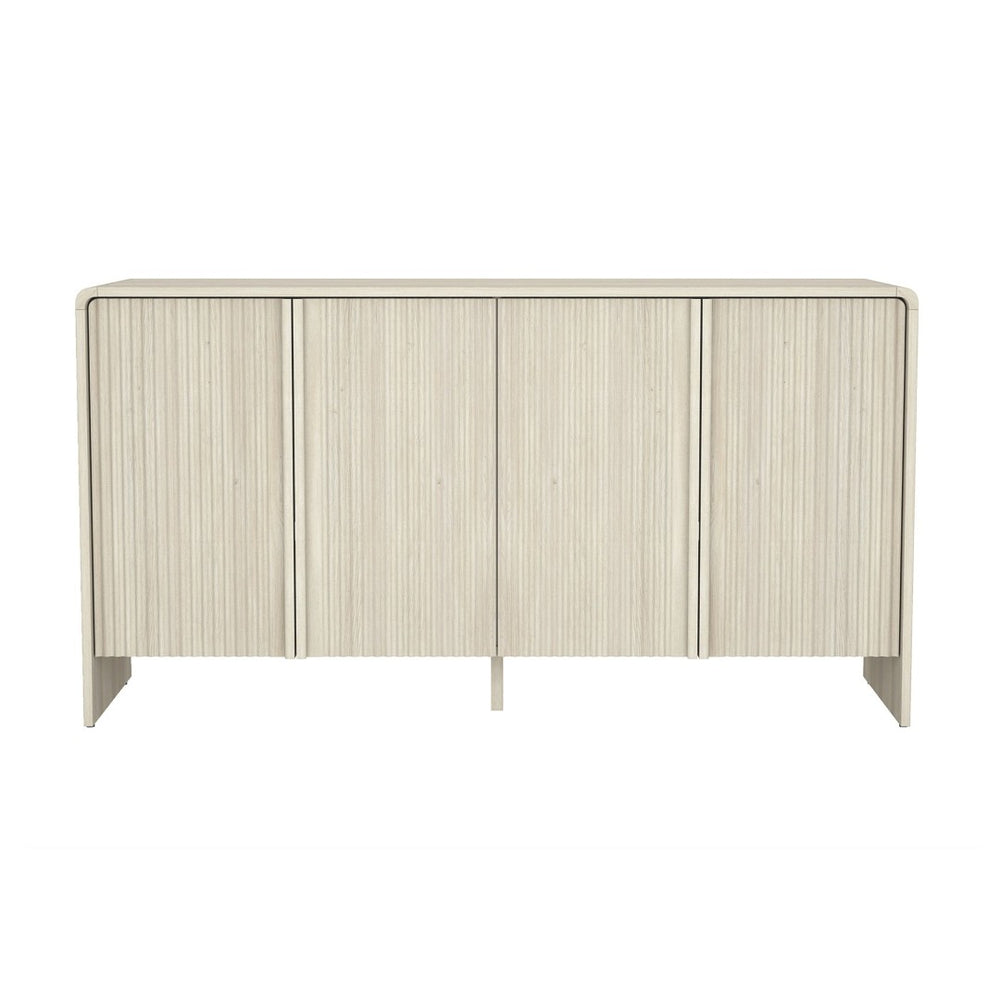 English Elm Sideboard with Fluted Drawer Fronts Push Open Handle Free Design for Dining Rooms Oak B365S00176
