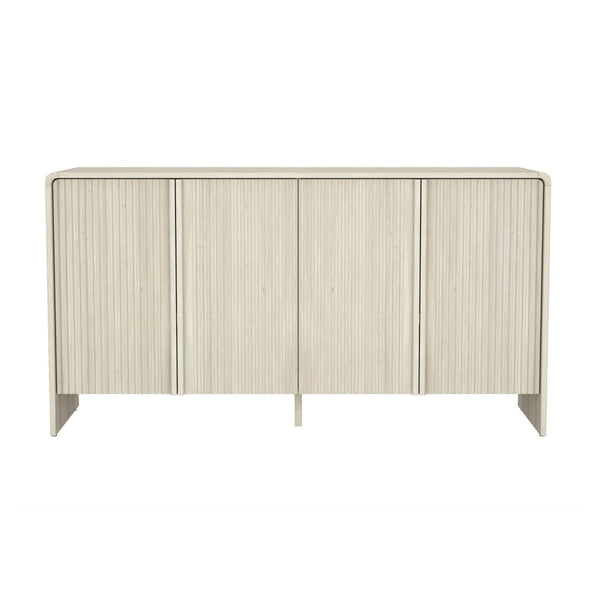 English Elm Sideboard with Fluted Drawer Fronts Push Open Handle Free Design for Dining Rooms Oak B365S00176