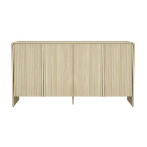 English Elm Sideboard with Fluted Drawer Fronts Push Open Handle Free Design for Dining Rooms Oak B365S00176