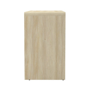 English Elm Sideboard with Fluted Drawer Fronts Push Open Handle Free Design for Dining Rooms Oak B365S00176