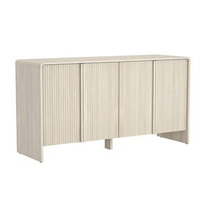 English Elm Sideboard with Fluted Drawer Fronts Push Open Handle Free Design for Dining Rooms Oak B365S00176