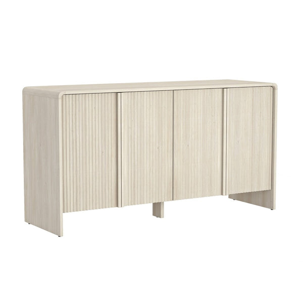 English Elm Sideboard with Fluted Drawer Fronts Push Open Handle Free Design for Dining Rooms Oak B365S00176