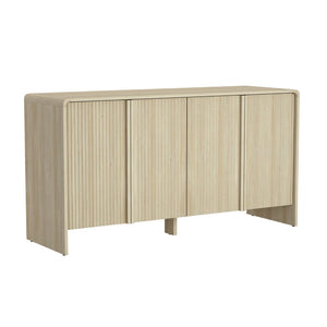English Elm Sideboard with Fluted Drawer Fronts Push Open Handle Free Design for Dining Rooms Oak B365S00176