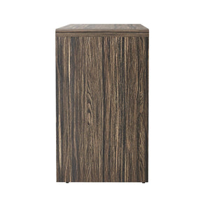 English Elm Sideboard with Fluted Drawer Fronts Push Open Handle Free Design for Dining Rooms Dark Walnut B365S00177
