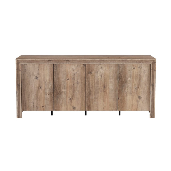 English Elm Sideboard 60 Inch Wood Grain Laminate Storage Cabinet for Dining and Living Rooms B365S00180