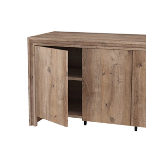 English Elm Sideboard 60 Inch Wood Grain Laminate Storage Cabinet for Dining and Living Rooms B365S00180