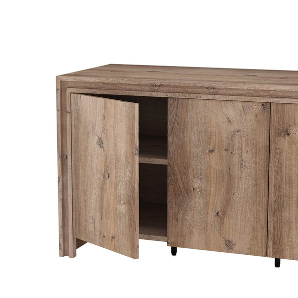 English Elm Sideboard 60 Inch Wood Grain Laminate Storage Cabinet for Dining and Living Rooms B365S00180