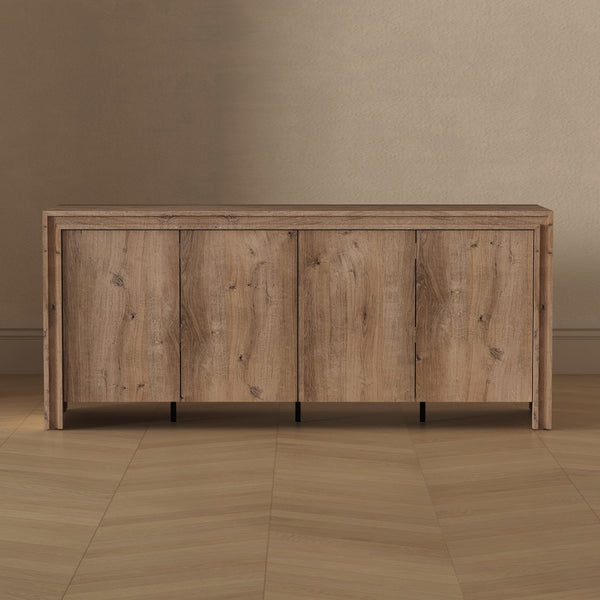 English Elm Sideboard 60 Inch Wood Grain Laminate Storage Cabinet for Dining and Living Rooms B365S00180