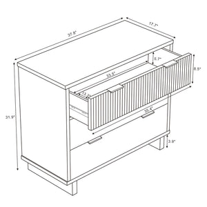 English Elm Dresser with Fluted Drawer Fronts Soft Close Glides and Elevated Base for Modern Bedrooms White B365S00181