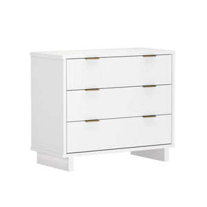 English Elm Dresser with Fluted Drawer Fronts Soft Close Glides and Elevated Base for Modern Bedrooms White B365S00181